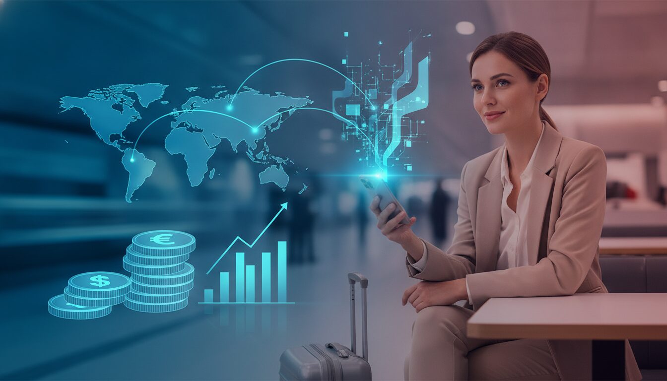 Atendimento Executivo Corporativo Banco BNP Paribas Brasil S.A. Executivo orientando cliente em ambiente corporativo e tecnológico com grafismos sutis, Banco BNP Paribas Brasil S.A.