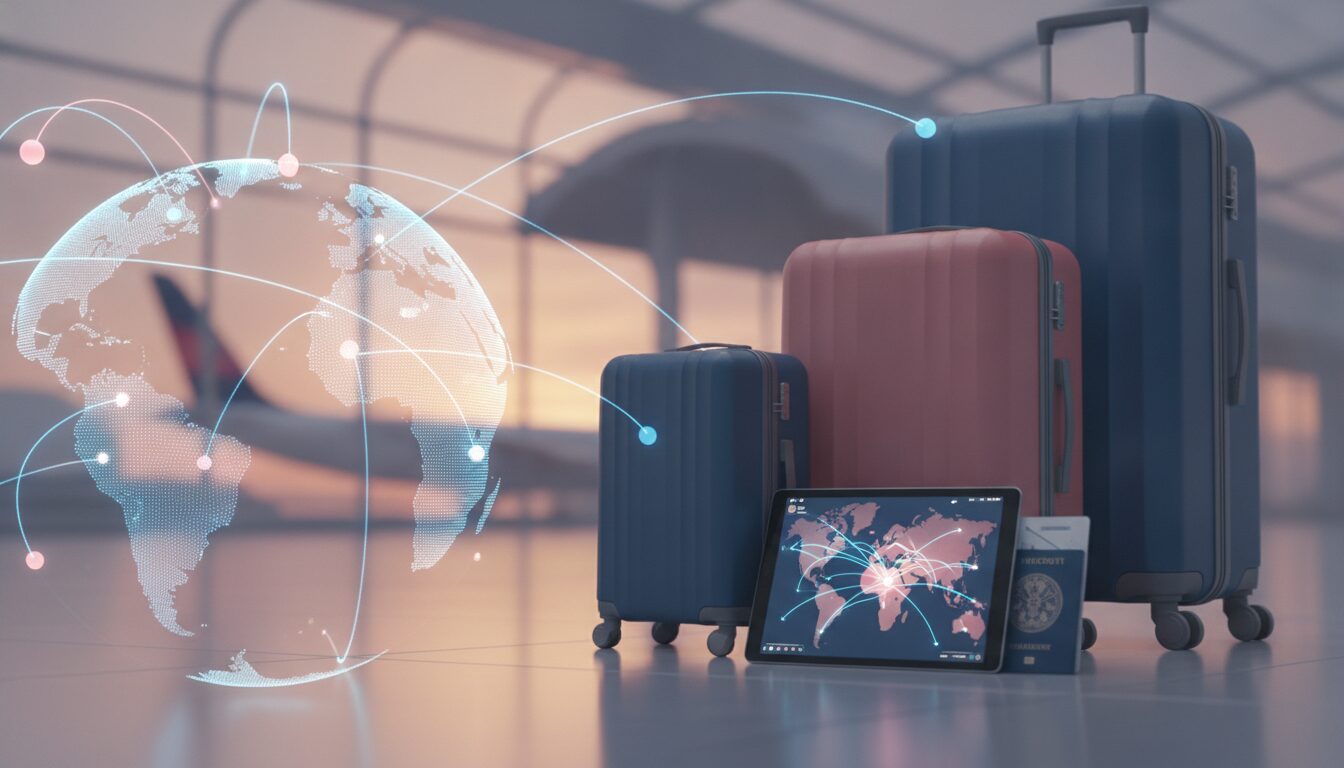 Executivo orientando cliente sobre remessas internacionais com estética fintech, conceito Salário Itália