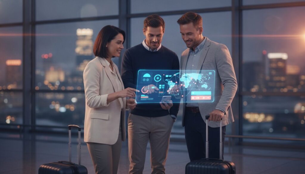 Executivo explicando gráficos digitais sobre Indicadores Bacen em ambiente fintech tecnológico