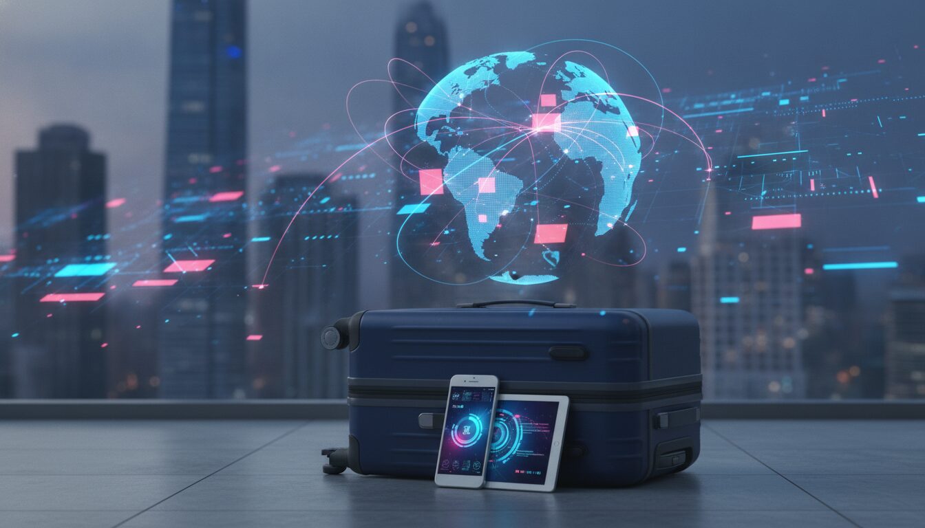 Executivo orientando cliente sobre remessas e câmbio para Turismo Exterior Ásia em ambiente fintech moderno e acolhedor